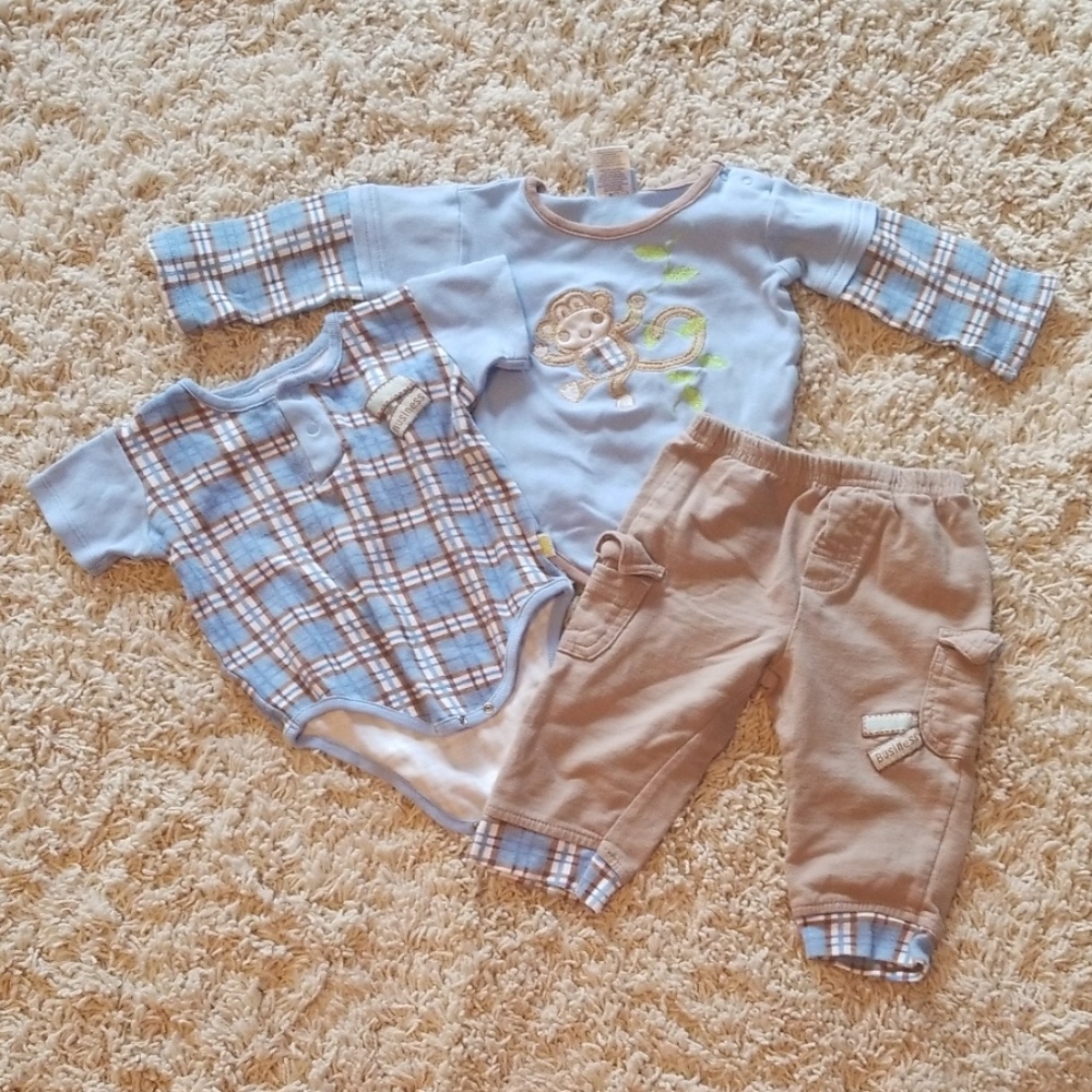 3 piece Duck Duck Goose baby boy outfit